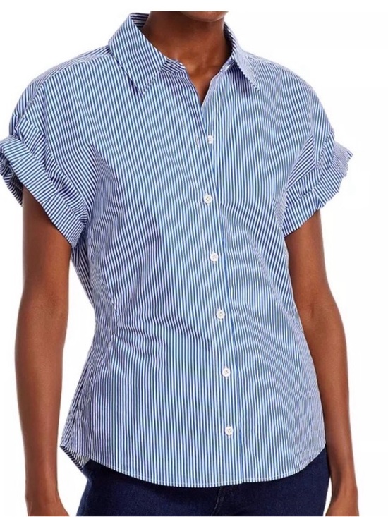 Frame Denim Tops - FRAME Striped Short Sleeve Button-Up Top I. Size Large